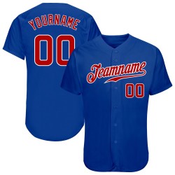 Custom Royal Red-White Authentic Baseball Jersey