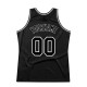 Custom Black Black-White Authentic Throwback Basketball Jersey