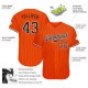 Custom Orange Black Strip Black-White Authentic Baseball Jersey