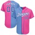 Custom Pink Royal-Light Blue Authentic Split Fashion Baseball Jersey
