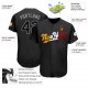 Custom Black Black-Gold Authentic Baseball Jersey