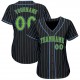 Custom Black Light Blue Strip Neon Green Authentic Baseball Jersey