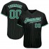 Custom Black Kelly Green Strip Kelly Green-White Authentic Baseball Jersey