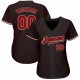 Custom Black Red Strip Red-White Authentic Baseball Jersey
