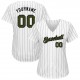 Custom White Black Strip Olive-Black Authentic Memorial Day Baseball Jersey
