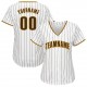 Custom White Brown Strip Brown-Gold Baseball Jersey