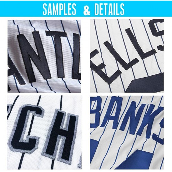 Custom White Light Blue Strip Light Blue-Navy Authentic Baseball Jersey