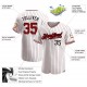 Custom White Red Strip Red-Black Authentic Baseball Jersey