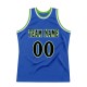 Custom Blue Black-Neon Green Authentic Throwback Basketball Jersey