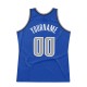 Custom Blue Silver Gray-Navy Authentic Throwback Basketball Jersey