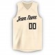 Custom Cream Black V-Neck Basketball Jersey
