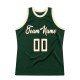 Custom Hunter Green Cream-Black Authentic Throwback Basketball Jersey