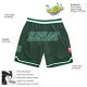 Custom Hunter Green Kelly Green-White Authentic Throwback Basketball Shorts
