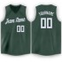 Custom Hunter Green White V-Neck Basketball Jersey