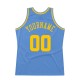Custom Light Blue Gold Authentic Throwback Basketball Jersey