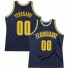 Custom Navy Gold-Light Blue Authentic Throwback Basketball Jersey