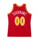 Custom Red Gold-White Authentic Throwback Basketball Jersey