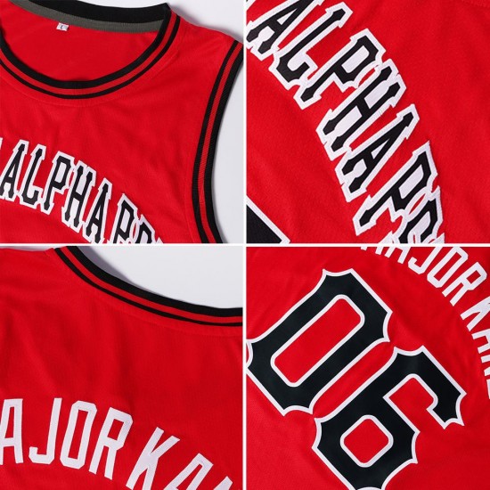 Custom Red White-Light Blue Authentic Throwback Basketball Jersey