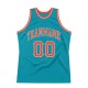 Custom Teal Orange-Silver Gray Authentic Throwback Basketball Jersey
