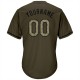 Custom Olive Camo-Black Authentic Salute To Service Throwback Rib-Knit Baseball Jersey Shirt