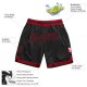 Custom Black Black-Red Authentic Throwback Basketball Shorts
