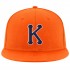 Custom Orange Navy-White Stitched Adjustable Snapback Hat